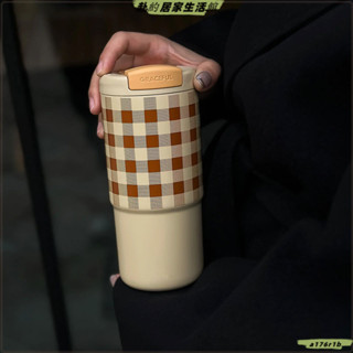 保溫杯 咖啡杯 隨行杯 ins風 保冷杯 不鏽鋼保溫杯 咖啡隨行杯 316不銹鋼保溫杯陶瓷內膽咖啡杯高顔值女智慧數顯便攜