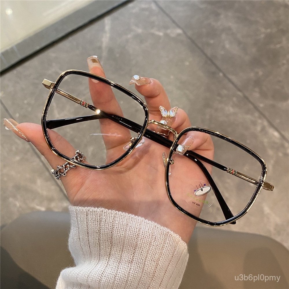 👓近視眼鏡👓小紅書推薦 綠色眼鏡框新款大臉顯瘦超輕 女網紅款韓版潮眼鏡 百搭眼鏡 個性時尚眼鏡 網紅 無度數眼鏡 拍照