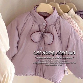 童裝韓版女童棉服外套2025新款洋氣夾棉保暖小女孩蝴蝶結棉衣超厚Fashion SHOP