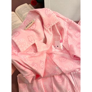 💗舒適親膚💗少女睡衣💗粉色hellokitty貓德絨睡衣女冬季加絨加厚學生保暖居家服套裝外穿