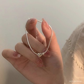 💍限時下殺💍小眾手鏈 高階感 925純銀愛心小銀珠手鏈女ins小眾設計簡約蛇骨鏈韓版新款手飾氣質