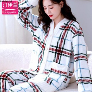 冬季睡衣💞💓爆款可出門睡衣女冬加厚法蘭絨套裝家居服長袖秋冬季加絨珊瑚絨加大碼