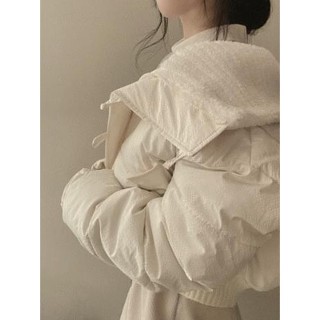 Codibook｜韓國 LOVENSOME 羊毛領綁帶短版鋪棉外套［預購］大衣 女裝