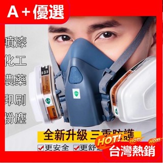 【A+優選】3M防毒面具 7502防塵口罩 濾毒口罩呼吸道防護護目鏡 防毒面具 3M7502防毒面具 全臉防化工氣體粉塵