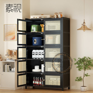 【臻品家居】餐邊櫃靠墻一體儲物櫃非實木廚房置物架多層鍋碗瓢盆簡約收納架子