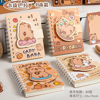 新品甄選💐魔術貼扣綫圈本手賬本口袋本卡通筆記本A7小本子可愛迷你隨時攜帶💐