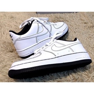 NIKE AIR FORCE 1 白黑 黑線 黑白 白 AF1 男女 CW1575-104 慢跑鞋