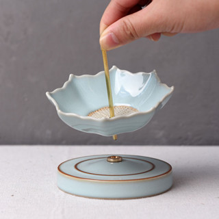 泡茶濾網 茶葉濾網 茶漏濾網 茶濾網 茶壺濾網 陶瓷汝窯雨傘茶漏創意茶葉分離過濾網組合茶臺擺件泡茶一體配件