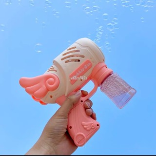 新款 全自動泡泡槍網紅同款婚禮用全自動天使泡泡機手持不漏液電動吹泡泡槍兒童玩具