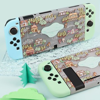 動物森林任天堂switch保護套oled ns卡通保護殼配件分體式軟殼 48小時出貨