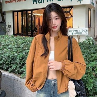 七喜服裝 韓系防曬衣外套女 立領 透氣不悶熱 抽繩短款休閒開衫 拉鏈夾剋上衣女！