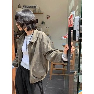 Codibook｜韓國 DAILYJOU 鬆身剪裁素色絨布棒球外套［預購］拉鍊外套 飛行員夾克 女裝