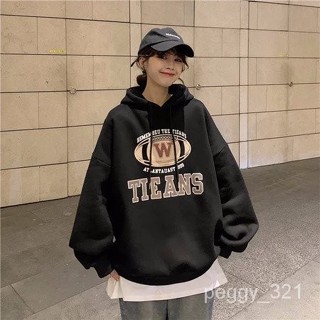 臺灣出貨 女生衣服 帽T連帽衛衣美式 大學T男女生同款韓版大呎碼 oversize 刷毛 加絨 長袖上衣M1545A