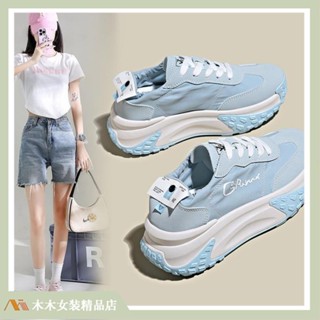 🔥臺灣出貨🔥老爹鞋女新款休閒百搭運動闆鞋圓頭透氣時尚女鞋厚底內增高1008