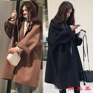 【M-5XL大尺碼】大尺碼女裝 大碼外套 長款風衣 風衣外套 春秋季新款胖mm單層毛呢風衣外套女中長款韓版寬鬆百搭大碼3