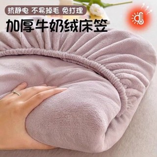 🔥臺灣發貨🔥加絨床罩 床單 床包 床罩 牛奶絨床單 單件 2024新款冬季珊瑚絨床罩 加絨加厚 床墊套 保護套 床單