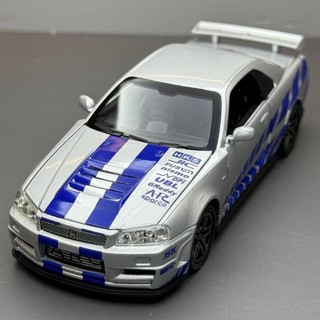 玩具村 1:32 模擬 尼桑 GTR R34 GT-R 1/32 合金車 NISSAN