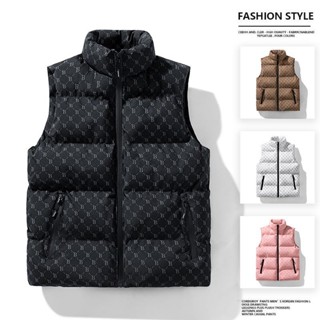 YLIE 羽絨服馬甲 馬甲背心 羽絨背心羽絨棉服馬甲外套坎肩百搭休閑男士秋冬季潮牌背心立領加厚保暖