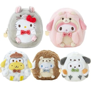 【現貨】小禮堂 Sanrio 三麗鷗 絨毛造型化妝包 (動物森友會2.0) Kitty 布丁狗 帕恰狗