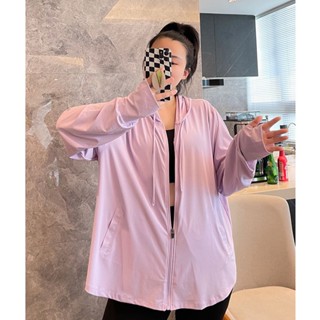 【Seeryn】L~4XL 大尺碼女生長袖外套冷鋒衣防曬衣新款戶外休閒運動防曬服輕薄透氣上衣學院風時尚百搭ins