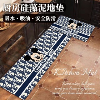 廚房地墊🎀 米奇廚房專用矽藻泥吸水吸油防滑地墊軟墊家用速幹腳墊地毯 止滑地墊 長型地墊 可愛地墊 吸水地墊 矽藻土地墊