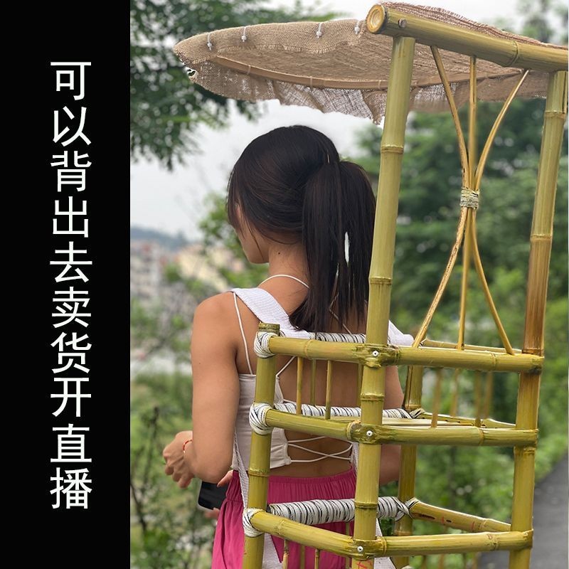 寧采臣同款背簍古代書生多功能手工網紅古風背簍買貨郎擺攤背包鴻達生活館