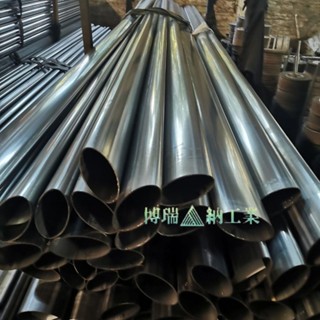 精品#304不銹鋼異型管 D型橢圓槽管 非標拉絲 單槽管 工業焊管定製