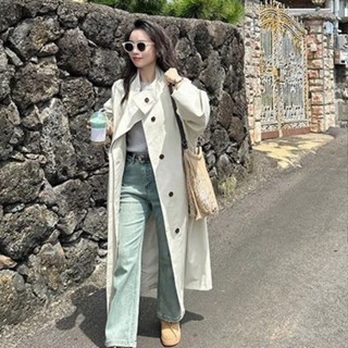 【風衣 外套 大衣】2024秋季新款韓版寬鬆立領中長款風衣外套女百搭氣質超好看的大衣