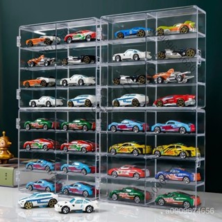 ⚡️臺灣出貨⚡️ 風火輪收納盒閤金小汽車模型TOMICA1:64兒童玩具多美卡透明收藏架