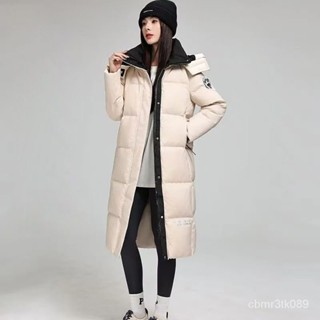 長版羽絨服女冬季加厚中長版過膝韓版修身長版白鴨絨女士冬季外套 白鴨絨 保暖 防寒 羽絨外套連帽1101 JQV7