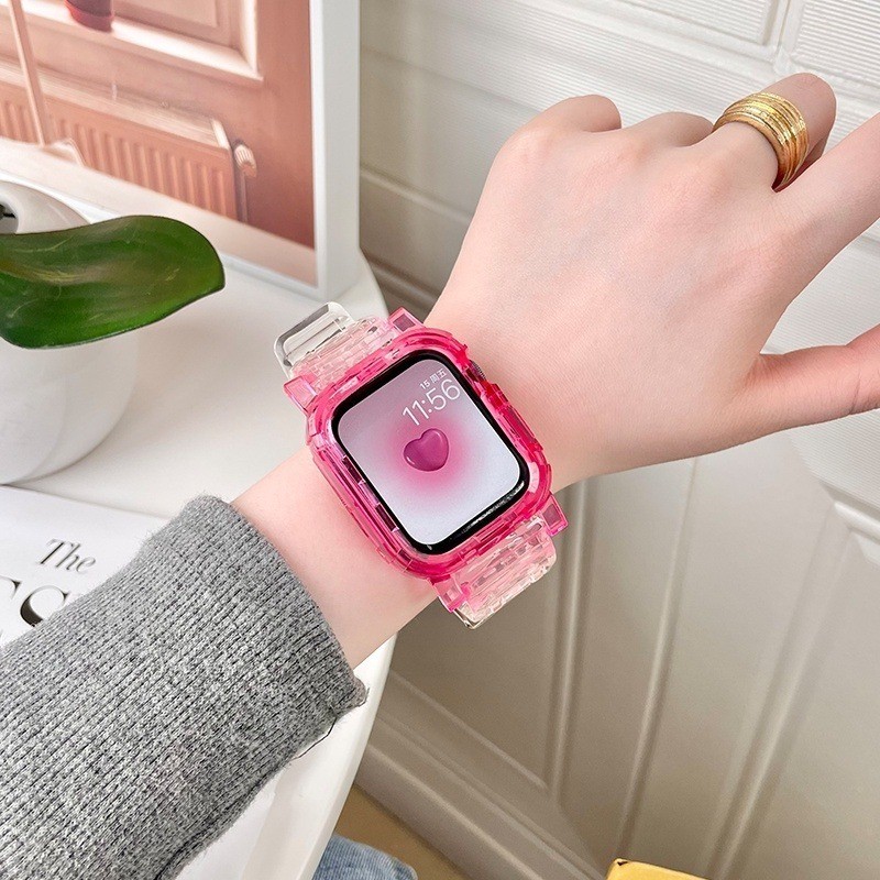 一體錶帶 適用於 Apple Watch S10 9 8 7 6 5 4 SE 46MM 45MM 防水錶帶 蘋果錶帶