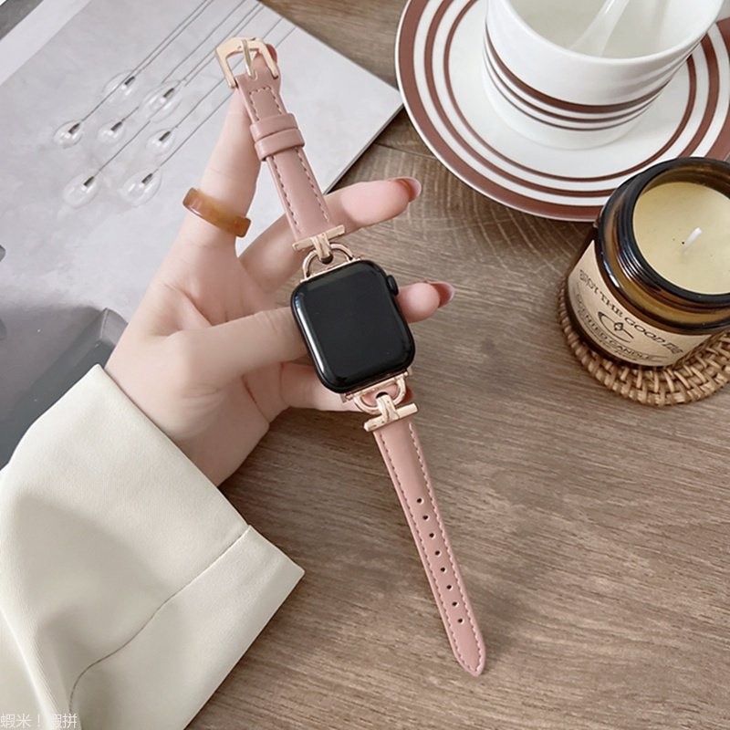 顯瘦 真皮錶帶 適用 Apple Watch 11 10 9 8 7 6 SE 46mm 45mm 49mm蘋果手錶錶帶