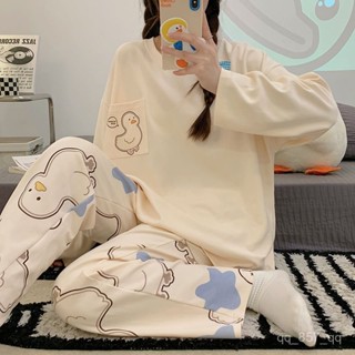 臺灣出貨 棉質睡衣 春秋睡衣 可外穿睡衣 睡衣套裝 秋冬睡衣 長袖睡衣 棉質家居服 韓國家居服 可愛睡衣 女生睡衣 睡衣
