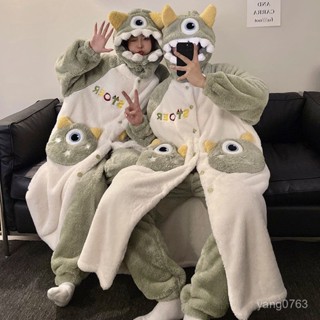【熱銷】情侶睡衣女秋冬季加絨加厚珊瑚絨大碼寬鬆睡袍家 居家服 珊瑚絨 珊瑚絨睡衣 睡衣 家居服 男生睡衣 法蘭絨睡衣