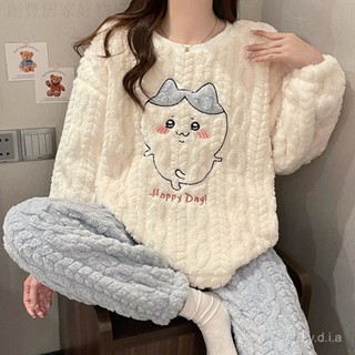 Chiikawa 小八睡衣 吉伊卡哇睡衣女 珊瑚絨睡衣 吉伊卡哇加絨睡衣 Chiikawa法蘭絨睡衣 吉伊卡哇睡衣睡褲