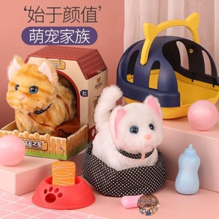 🎊暖冬抱枕 兒童 模擬貓咪玩具 會叫會動 貓貓 動物 小玩偶 毛絨電動 男孩寵物女孩 生日禮物 安撫玩具