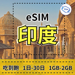 【eSIM】eSIM印度【5至15天】【1GB-2GB】每日方案 Bharti Airtel電信 喫到飽 印度旅遊上網
