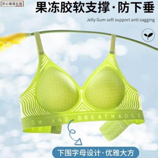 🎀臺灣出貨🎀新款涼感字母內衣女 固定杯 夏季舒適透氣睡眠內衣 薄款無痕無鋼圈小胸超薄內衣罩waiL
