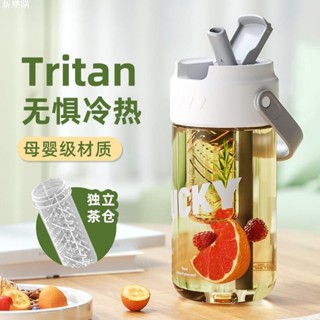 700ml夏日耐高溫塑料杯 Tritan男女簡約風茶水分離 運動水壺 外帶便攜吸管杯 健身水壺 隨行杯 學生用 戶外隨手