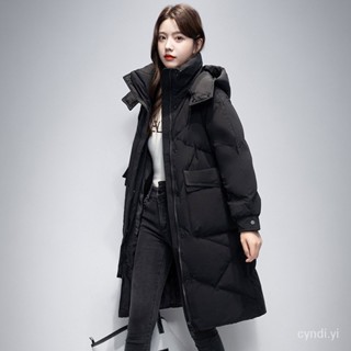 保暖外套 韓版 衣鴨鴨羽絨服女冬中長版過膝韓版時尚寬鬆加厚白鴨絨媽媽裝外套 羽絨外套連帽1126 8GS3