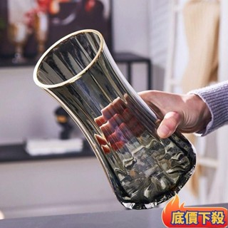💥優選好物💥🎀輕奢創意簡約原色玻璃花瓶透明水養鮮花百閤北歐網紅客廳插花擺件
