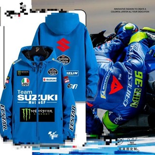SUZUKI鈴冬季隊隊服男女騎行服摩托車沖鋒衣寬松夾克外套百搭潮