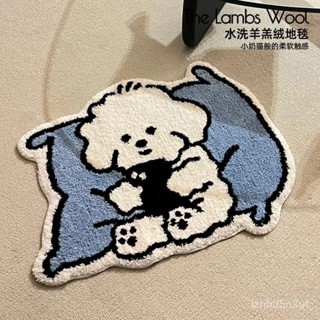 海淘時光【臺灣出貨】異形網紅地毯 兒童房客廳茶幾地墊 學習桌椅梳妝臺地毯 卡通仿羊絨腳墊 耐髒防滑地毯 可機地墊 地毯