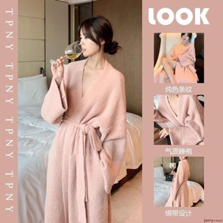 CAVE✨韓版高階感珊瑚絨睡衣女冬季新款加絨加厚毛絨外穿家居服睡袍睡裙