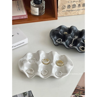 ZERO HOME北歐陶瓷收納託盤擺件桌面玄關鑰匙置物收納盤首飾戒指飾品展示盤