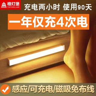人體感應LED照明感應燈人走燈滅夜燈臥室燈人體智慧充電全自動燈節能燈