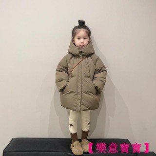 【樂意寶寶】兒童羽絨服 男女童棉服 兒童長袖上衣 正韓童裝 冬季女童加厚保暖羽絨服 韓版女孩子休閒百搭寬鬆連帽外套BAO