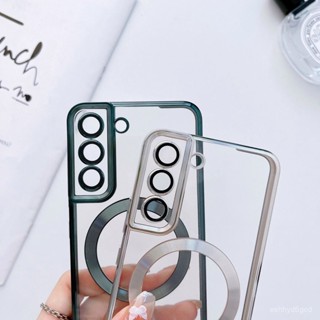 Samsung手機保護殼 三星s21手機殻帶鏡頭膜s21+磁吸充電s21Ultra全包防摔s21fe保護套 L0R1