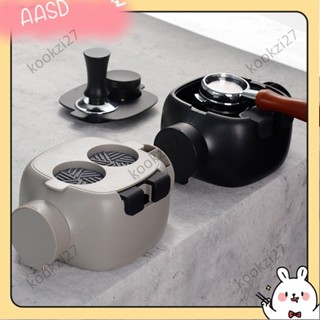《限時折扣》半自動咖啡機迷你粉渣桶敲渣盒壓粉座加厚塑膠家用咖啡圓形粉收納AASD