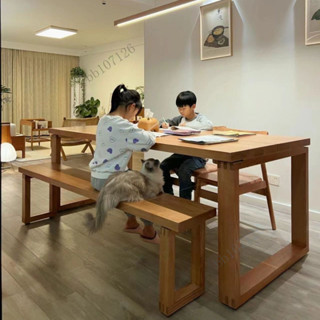 【可客製】實木大板桌 實木桌 餐桌 老闆桌 辦公桌 實木桌 電腦桌 實木餐桌 洽談桌 書桌 長方形工業風 會議桌 長桌
